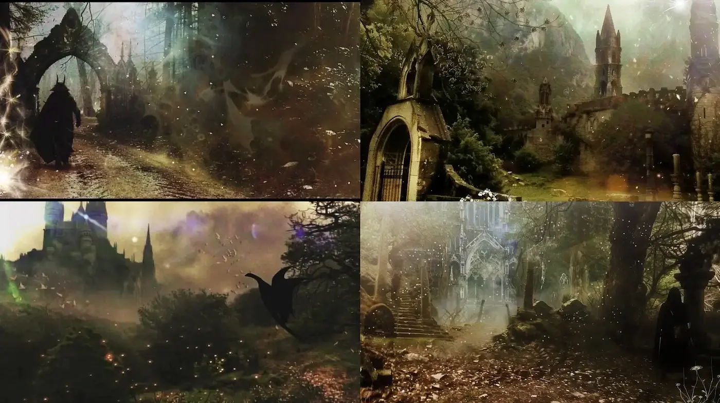 Enigmatic and ethereal landscapes with a touch of mystique - Midjourney sref style