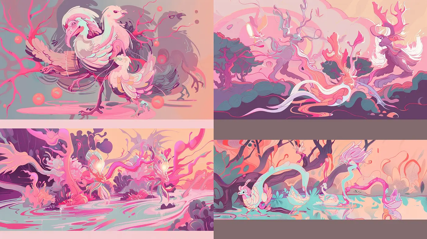 Surreal Dreamscapes in Twilight Hues - Midjourney sref style