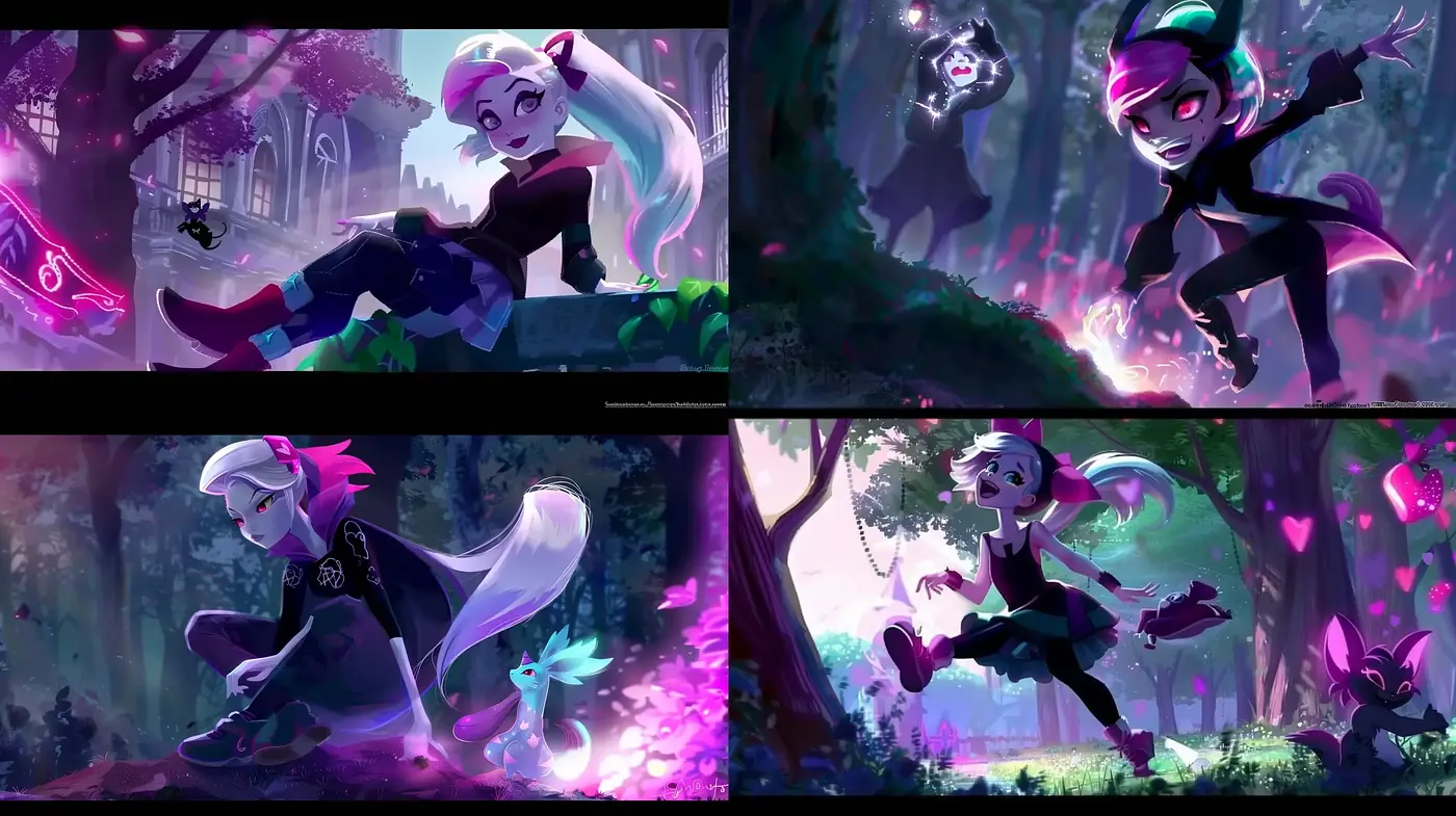 Enchanted Twilight Hues with Dynamic Anime Essence - Midjourney sref style