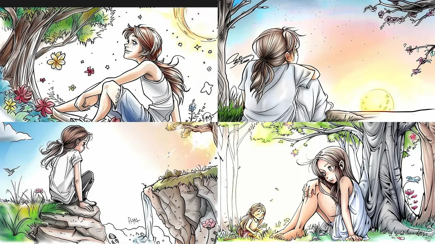Whimsical and Lyrical Illustrations with Natural Elements - Midjourney sref style