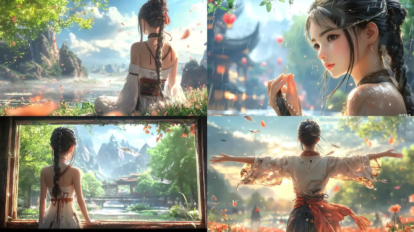 Luminous Ethereal Dreamscape with a Delicate Anime Essence - Midjourney sref style