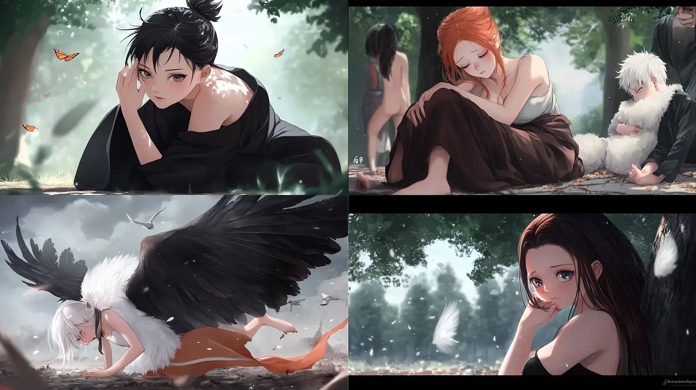 Ethereal Anime-Inspired Digital Art Tableau - Midjourney sref style