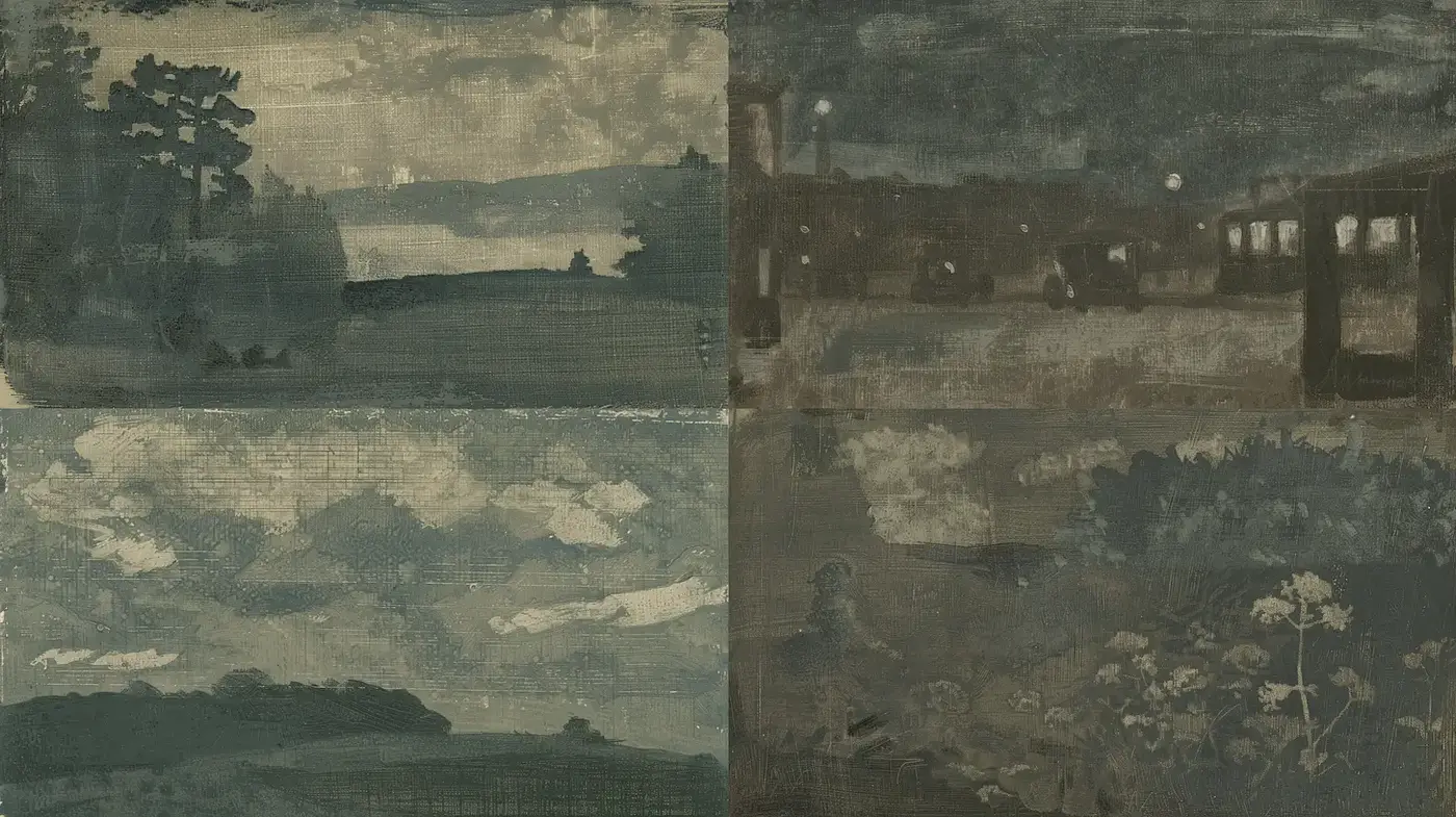 Atmospheric and Ethereal Landscape in a Muted Palette - Midjourney sref style