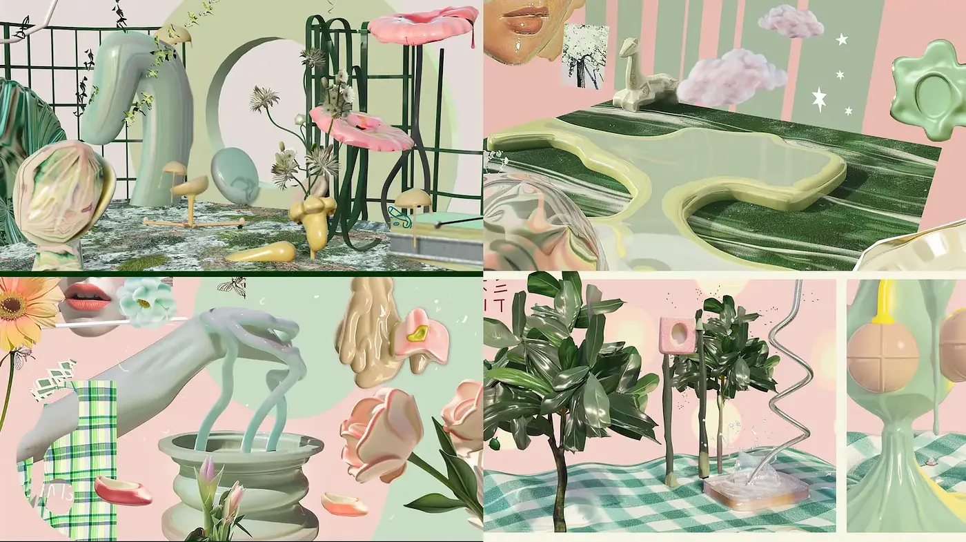 Whimsical and Playful Organic Aesthetics with a Retro Influence - Midjourney sref style