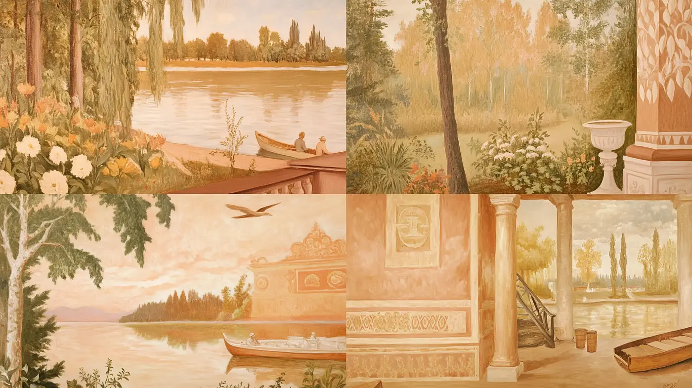 Serene Turn-of-the-Century Pastoral Scenes in Sepia Tones - Midjourney sref style