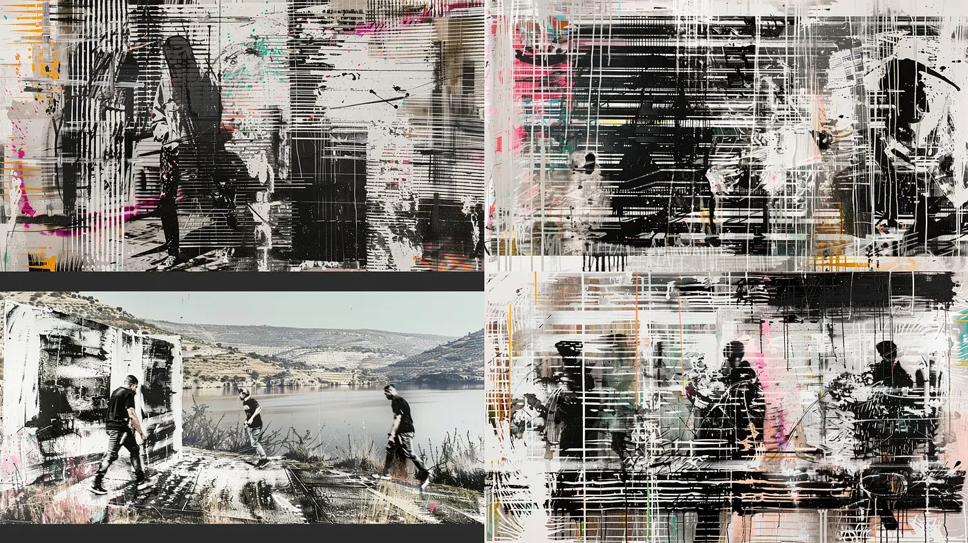 Abstract Expressionist Fusion with Contemporary Digital Overtones - Midjourney sref style