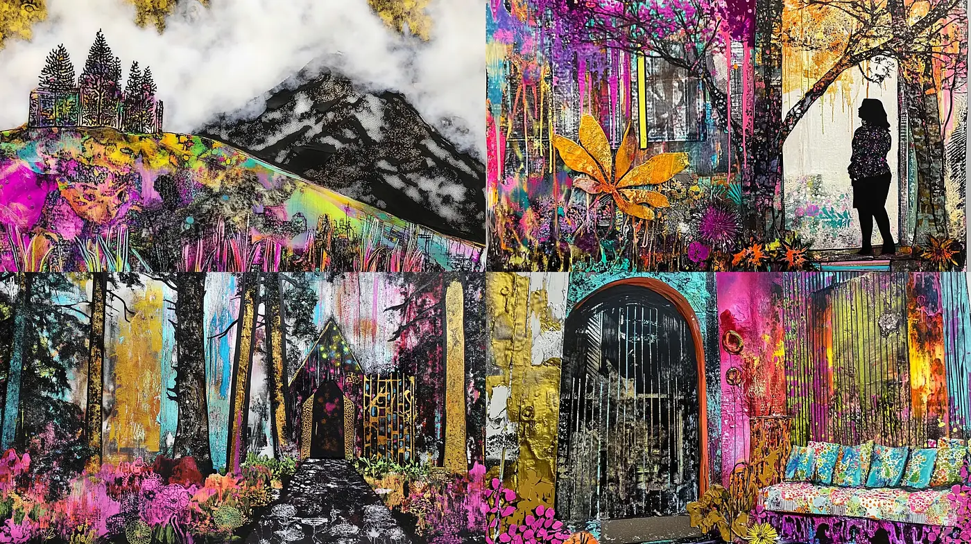 Psychedelic Nature Rhapsody in Vivid Textural Harmony - Midjourney sref style