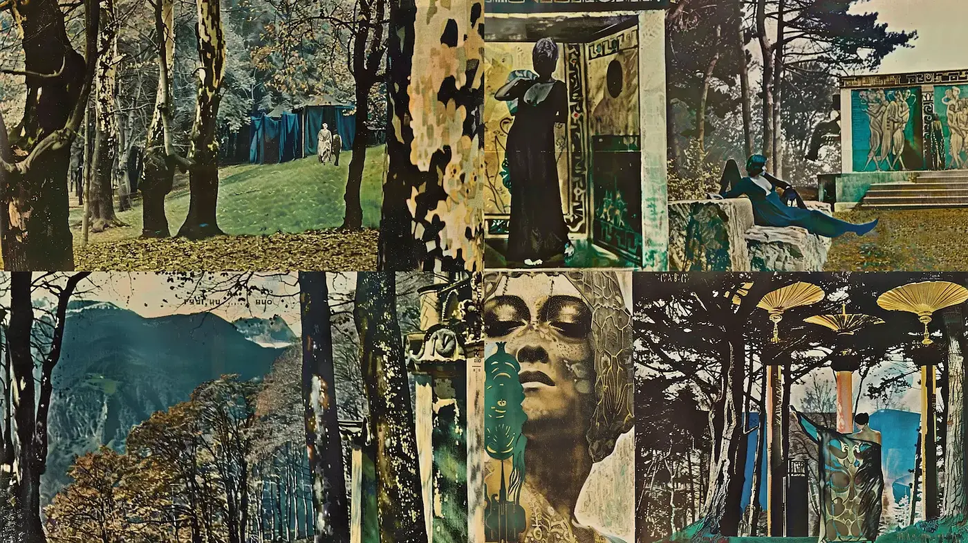 Mysterious and Ethereal Vintage Landscape Art - Midjourney sref style