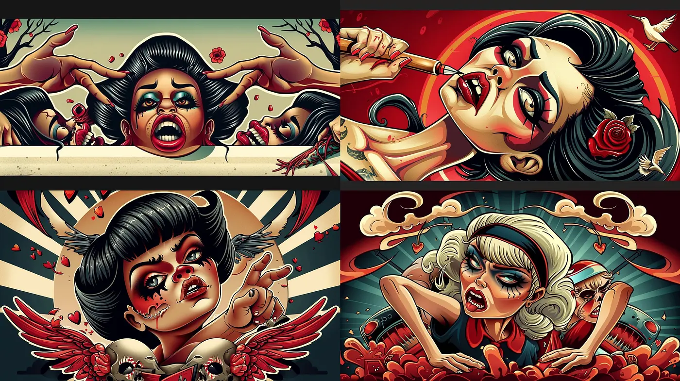 Contemporary Pop Surrealism with Satirical Undertones - Midjourney sref style