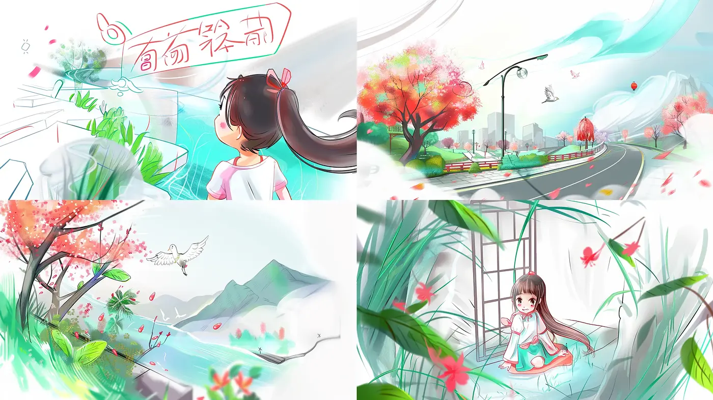 Ethereal Brushstrokes of a Dreamy Anime-Inspired Spring - Midjourney sref style