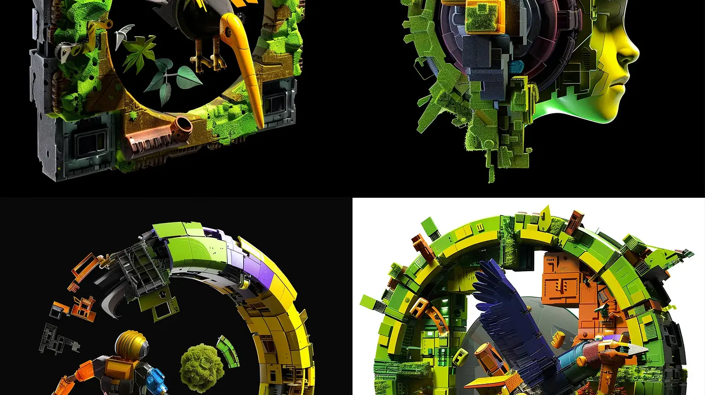 Futuristic Symbiosis of Nature and Technology - Midjourney sref style