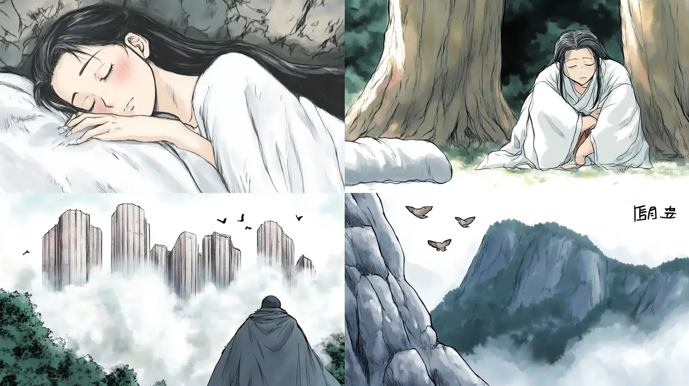 Ethereal Ink Wash Dreamscape Impressions - Midjourney sref style