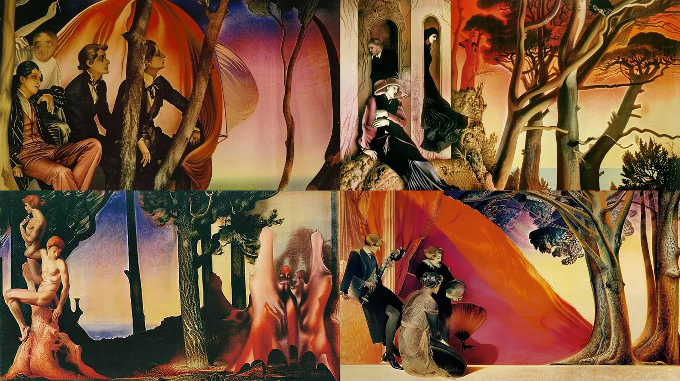 Surreal Dreamscapes with Baroque Sensibilities - Midjourney sref style