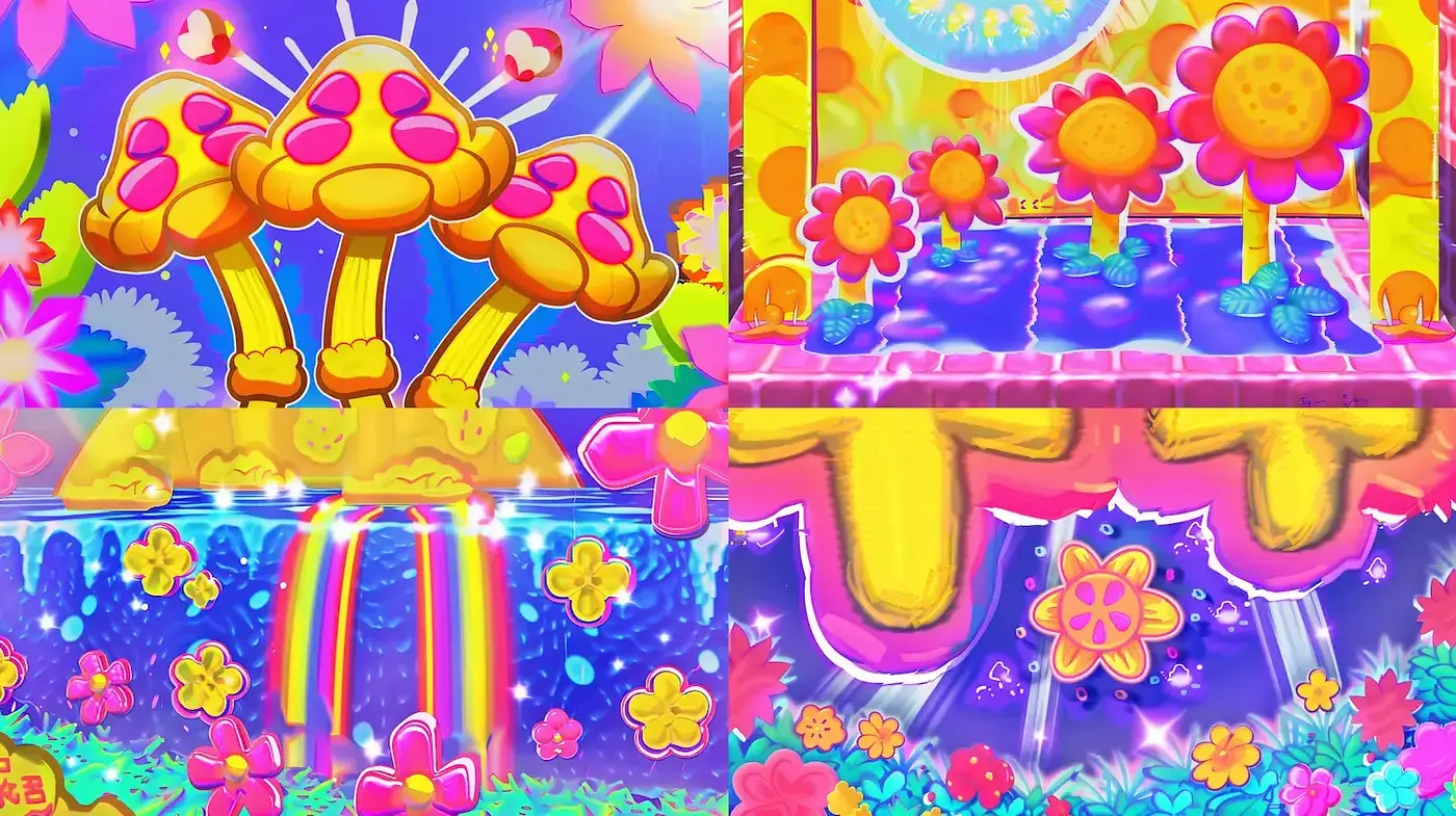 Psychedelic Dreamscape in Luminous Hues - Midjourney sref style