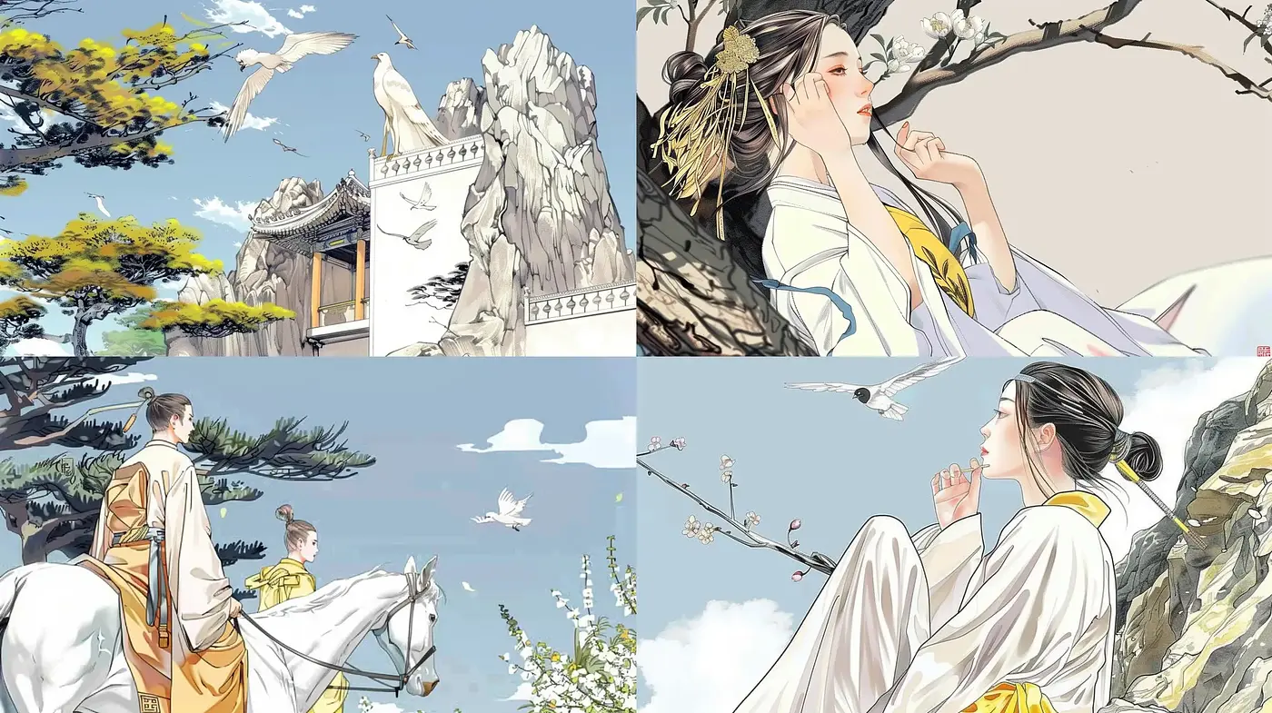 Ethereal Elegance in East Asian Watercolor Expressions - Midjourney sref style