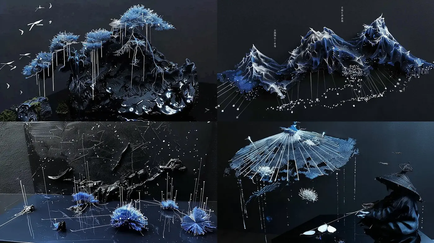 Ethereal Nocturnal Dreamscape: A Fusion of Luminous Detail and Dark Ambiance - Midjourney sref style