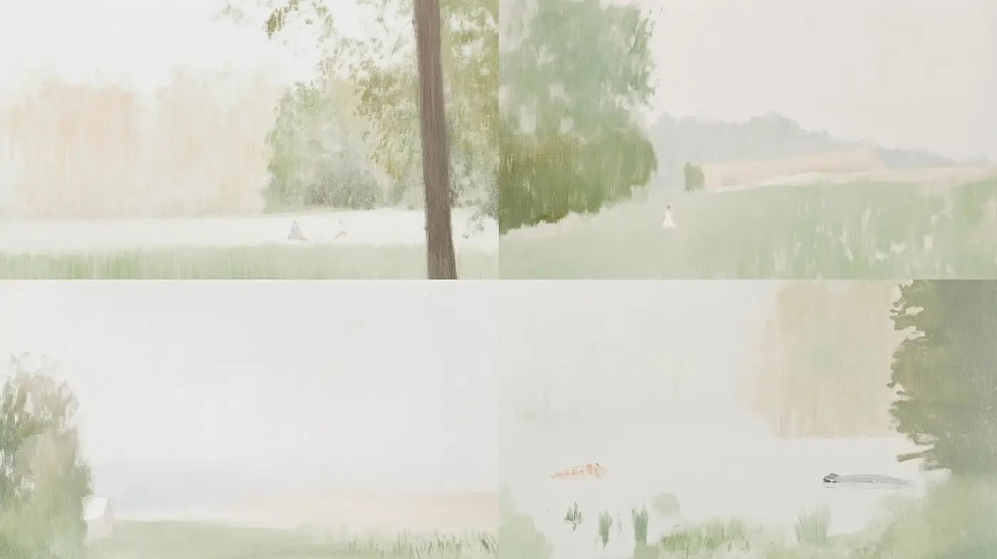 Ethereal Pastoral Hues: A Study in Subdued Impressionism - Midjourney sref style
