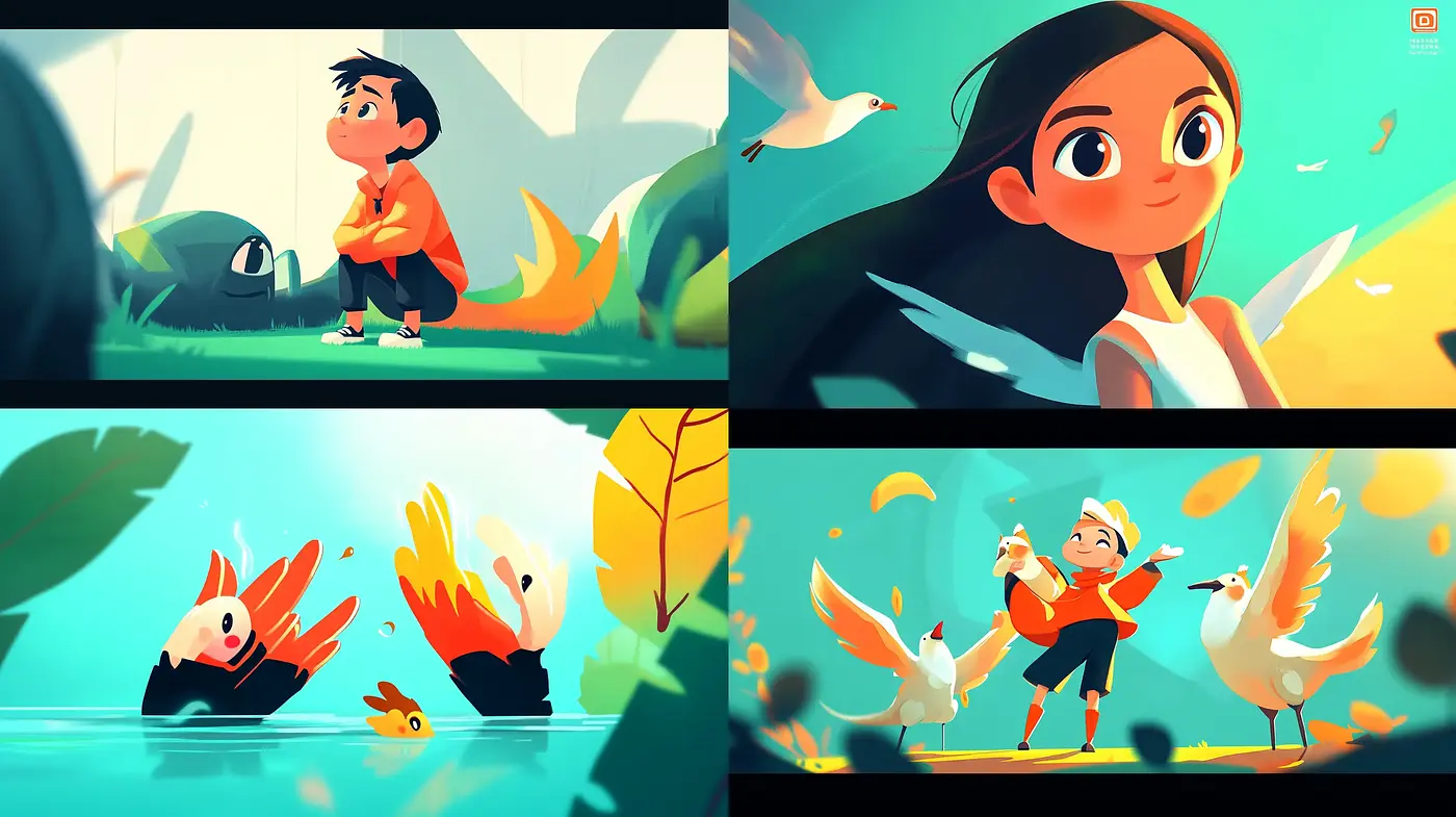Luminous and Harmonious Animation-Inspired Illustrative Style - Midjourney sref style
