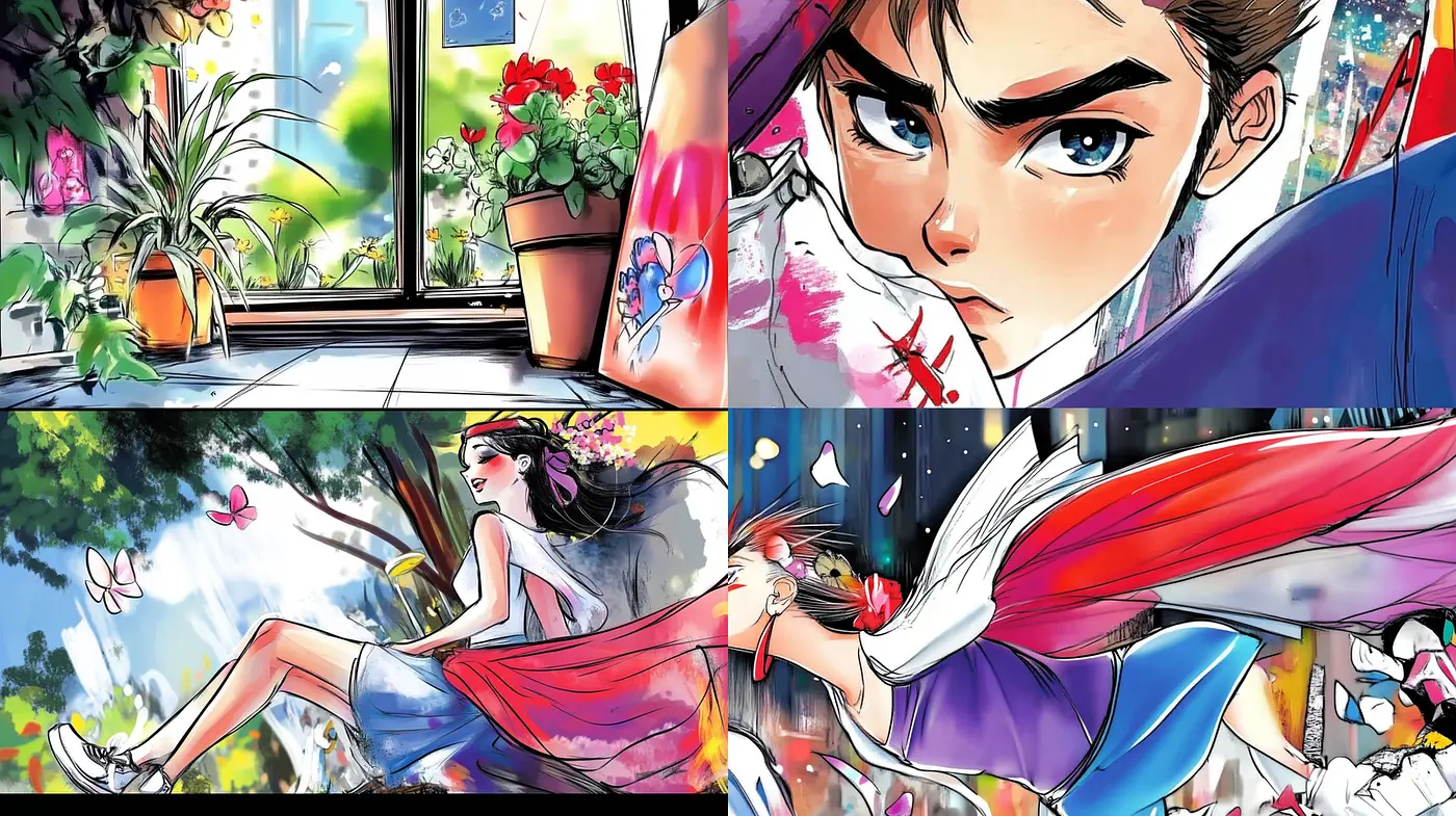 Vibrant and Energetic Digital Art with a Hint of Anime Influence - Midjourney sref style