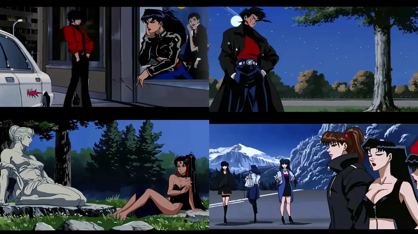 Nocturnal Anime Ambiance with a Contemporary Twist - Midjourney sref style