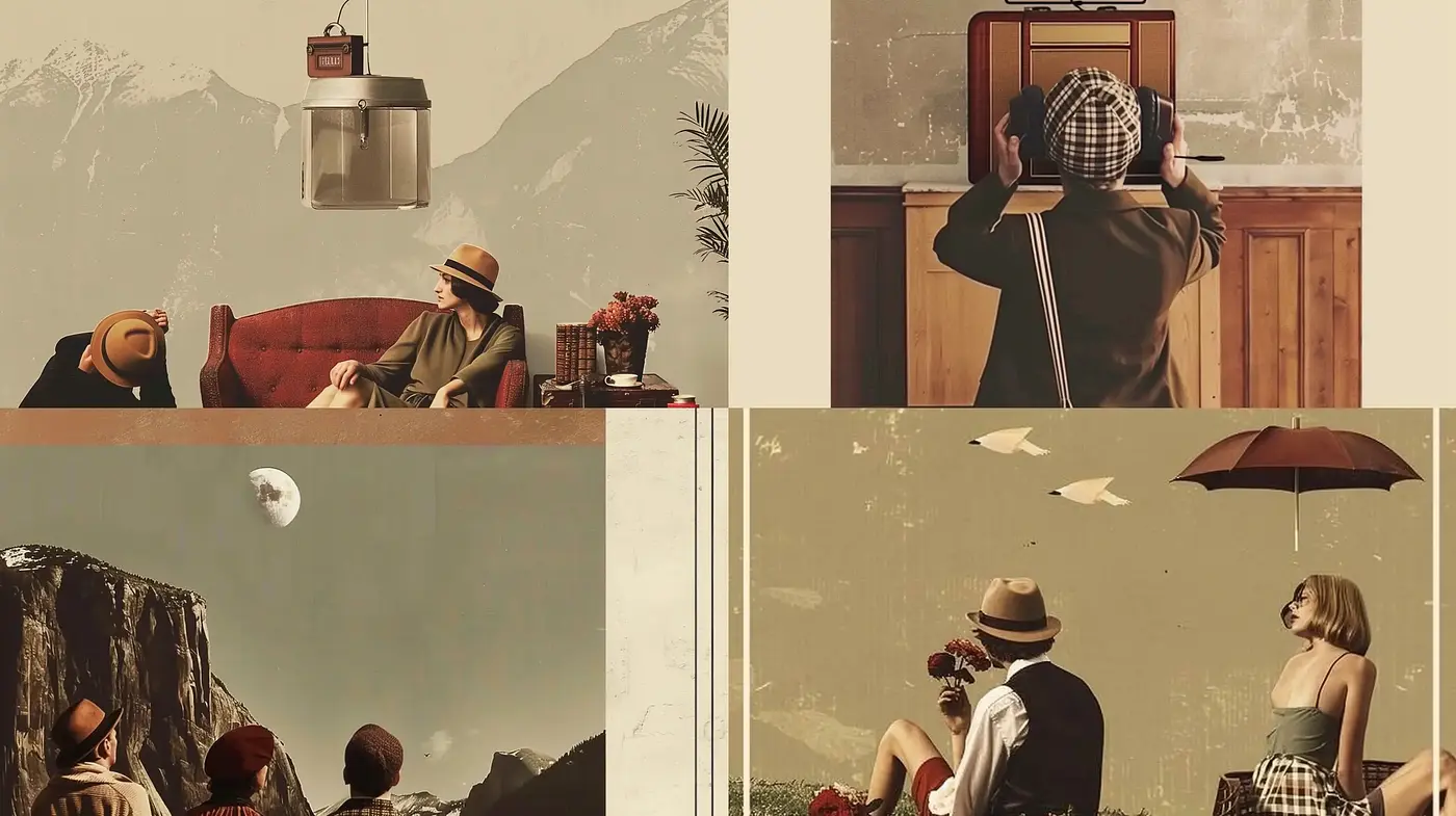 Timeless Serenity: A Harmonious Blend of Sepia Tones and Nostalgic Imagery - Midjourney sref style