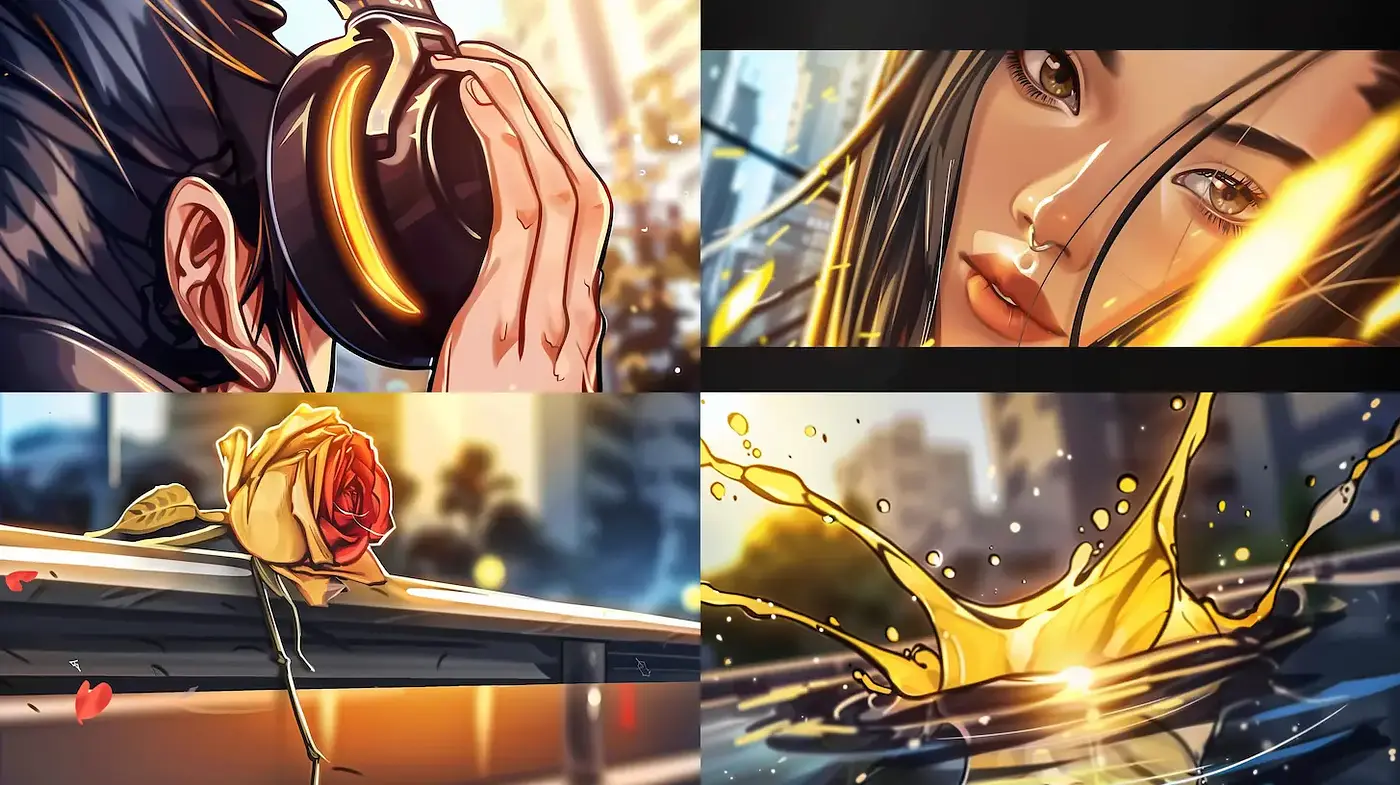 Dynamic and Vibrant Urban Illustration with Emotional Depth - Midjourney sref style