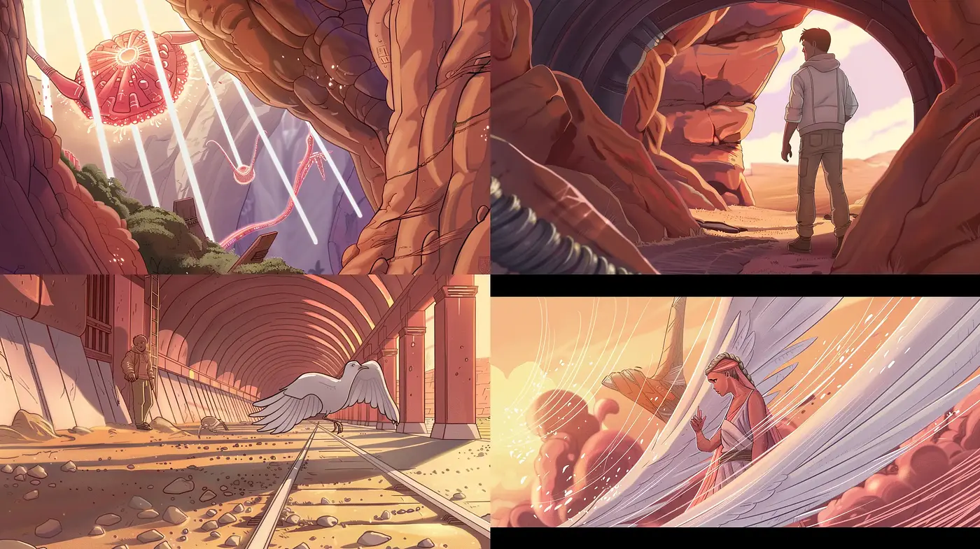 Sunset Hues and Cinematic Adventure - Midjourney sref style
