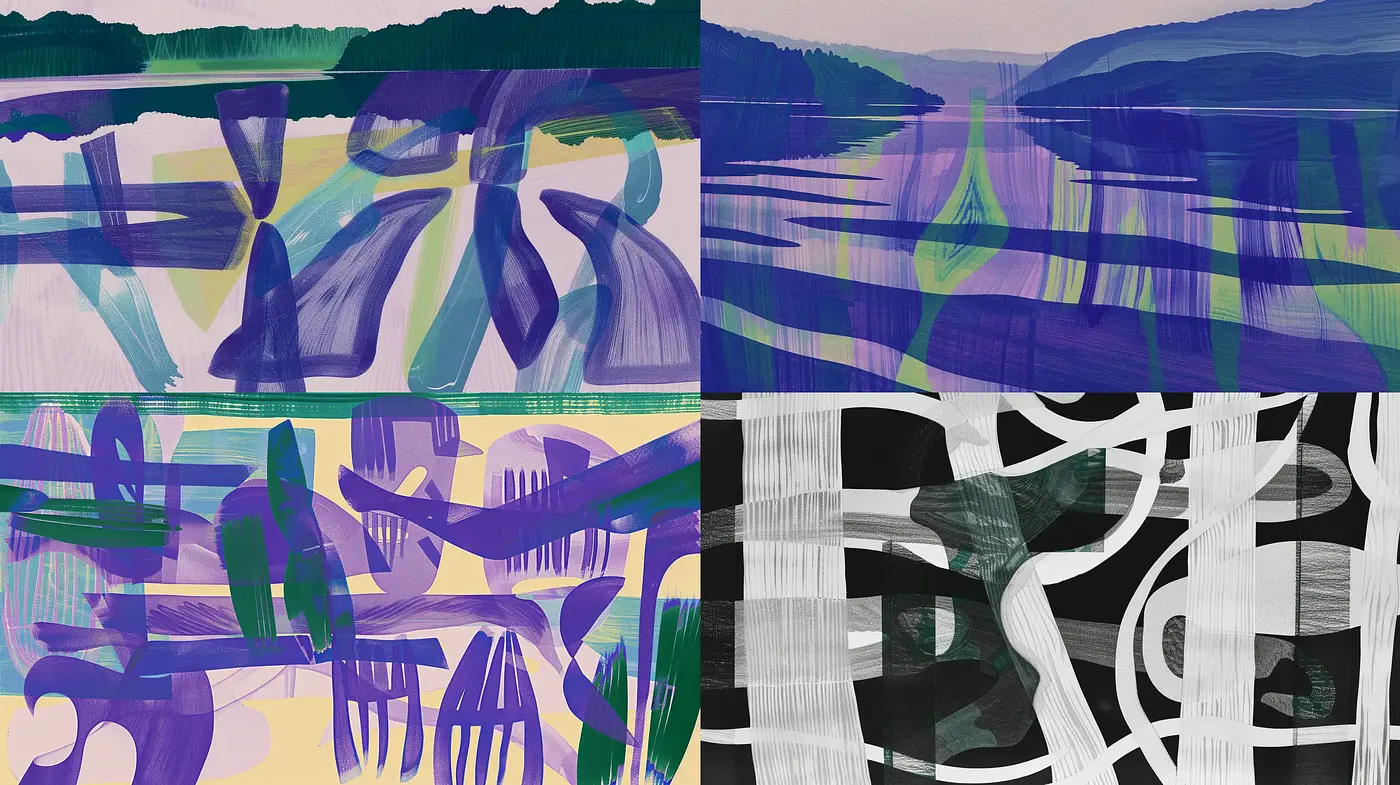 Synthetic Brush Strokes: An Abstract Expressionism Exploration in Digital Media - Midjourney sref style