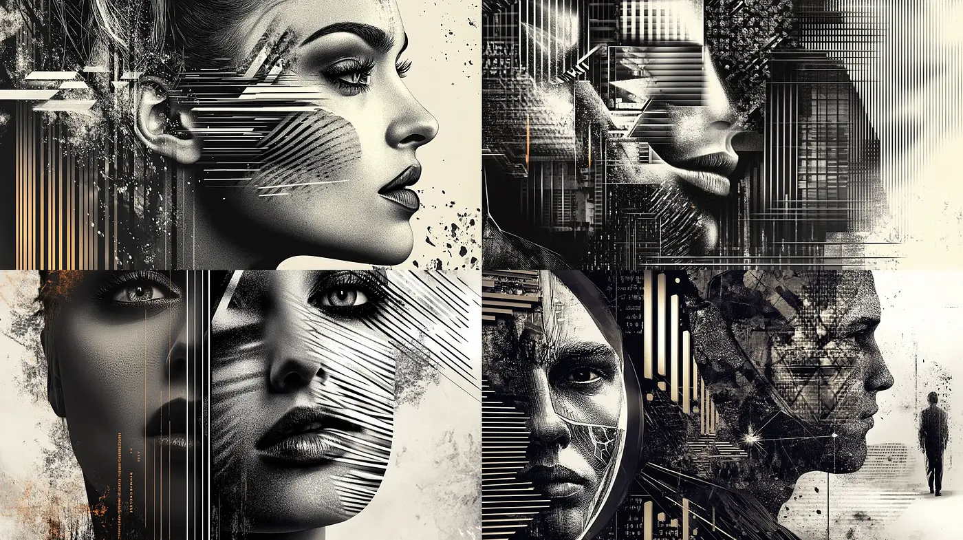 Monochrome Dreamscape: A Synthesis of Digital Surrealism and Futuristic Noir - Midjourney sref style
