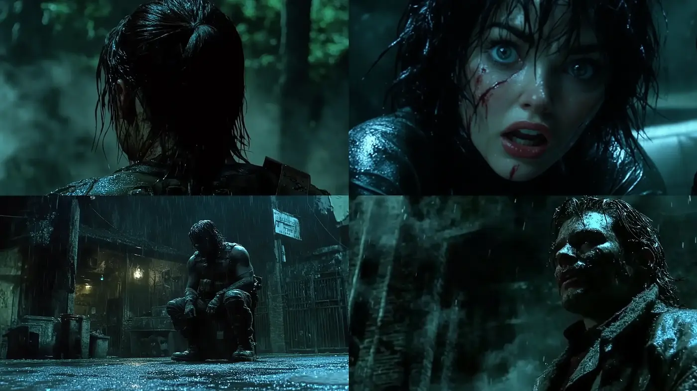 Nocturnal Hues and Textured Realism: A Cinematic Exploration - Midjourney sref style