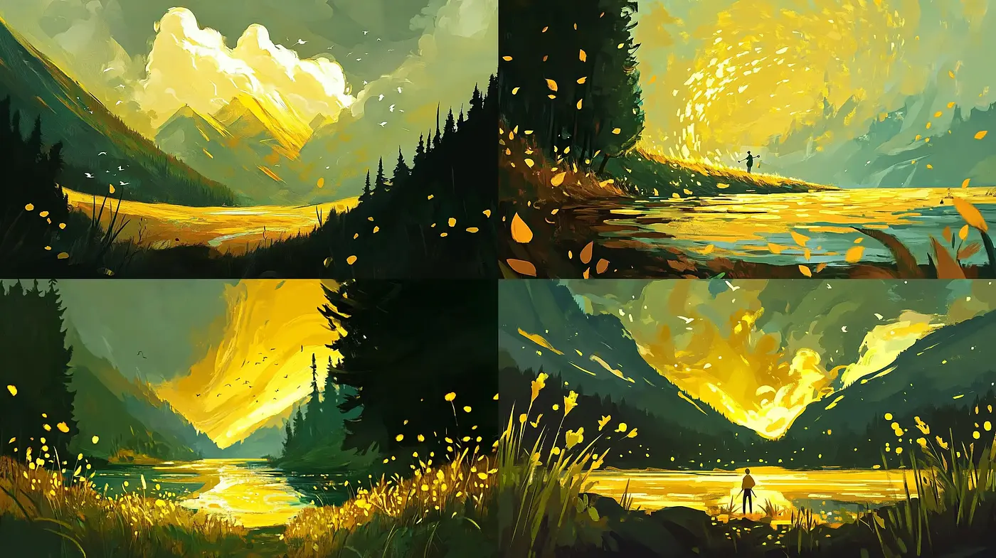 Luminous Impressions of Pastoral Serenity - Midjourney sref style