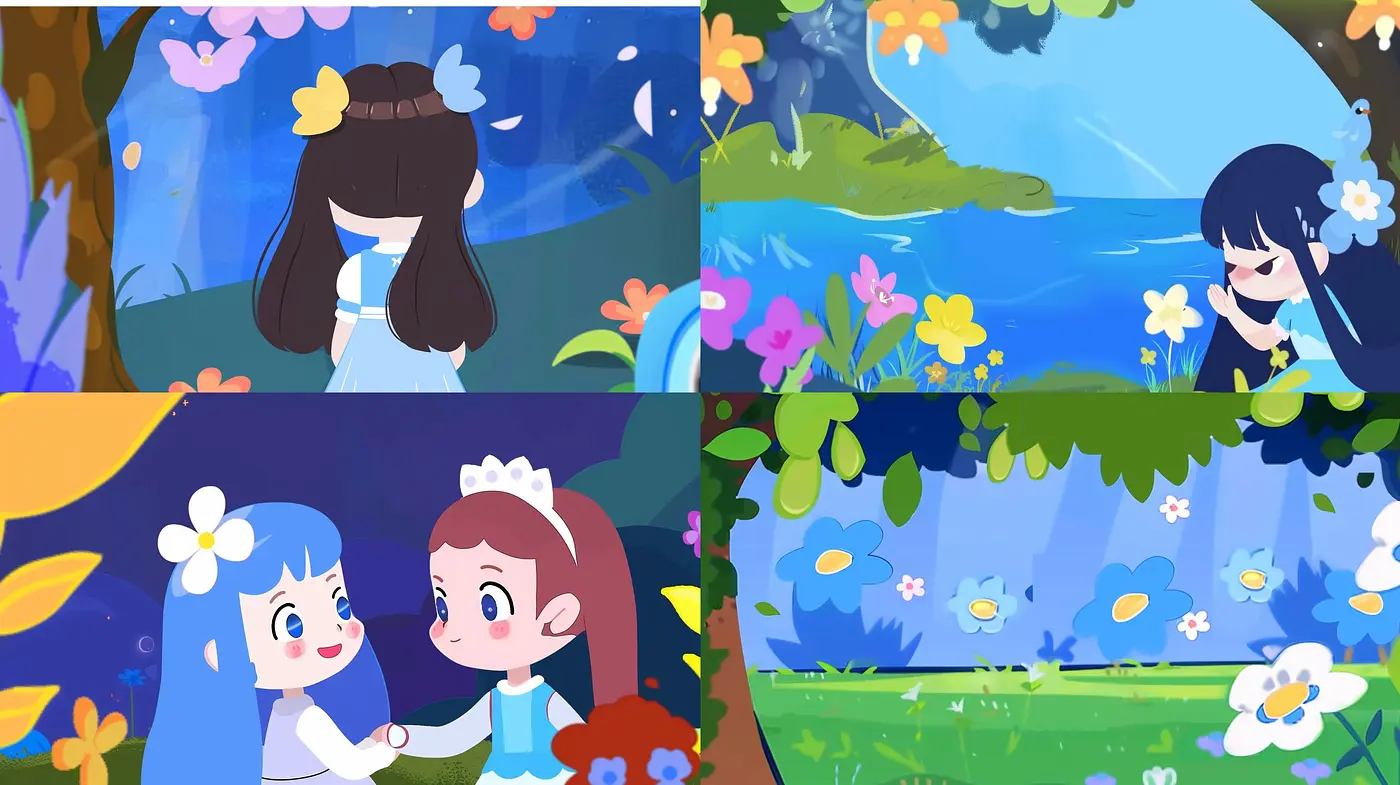 Whimsical Serenity: A Harmonious Pastel Panorama in Storybook Illustration - Midjourney sref style