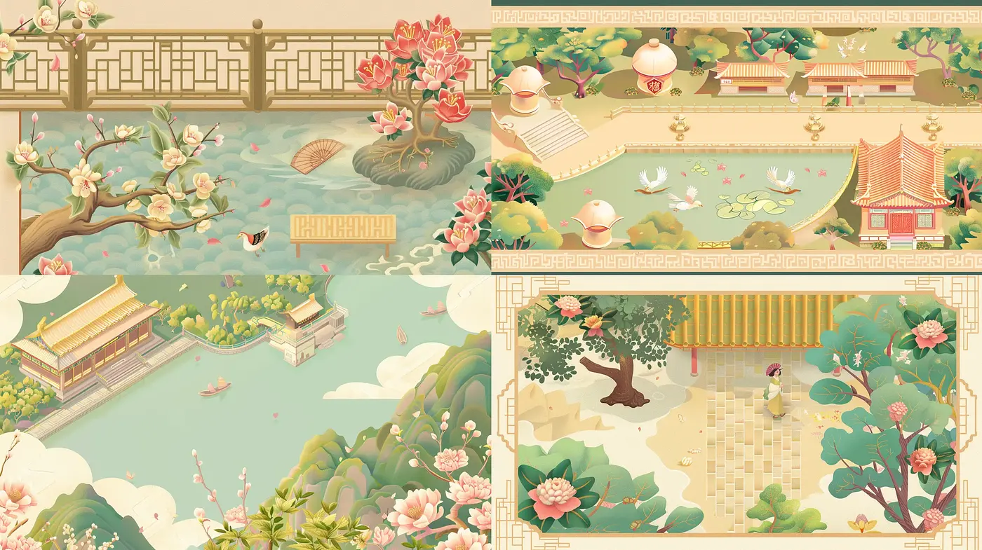 Delicate Harmony of East Asian Influence in Pastel Tones - Midjourney sref style