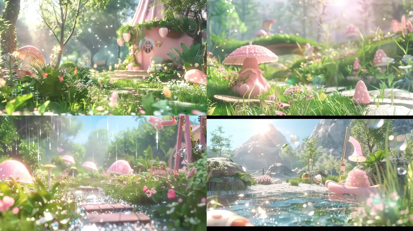 Enchanted Blossom Adorned Dreamscape - A Consistent Ethereal Environment Steeped in Serenity - Midjourney sref style