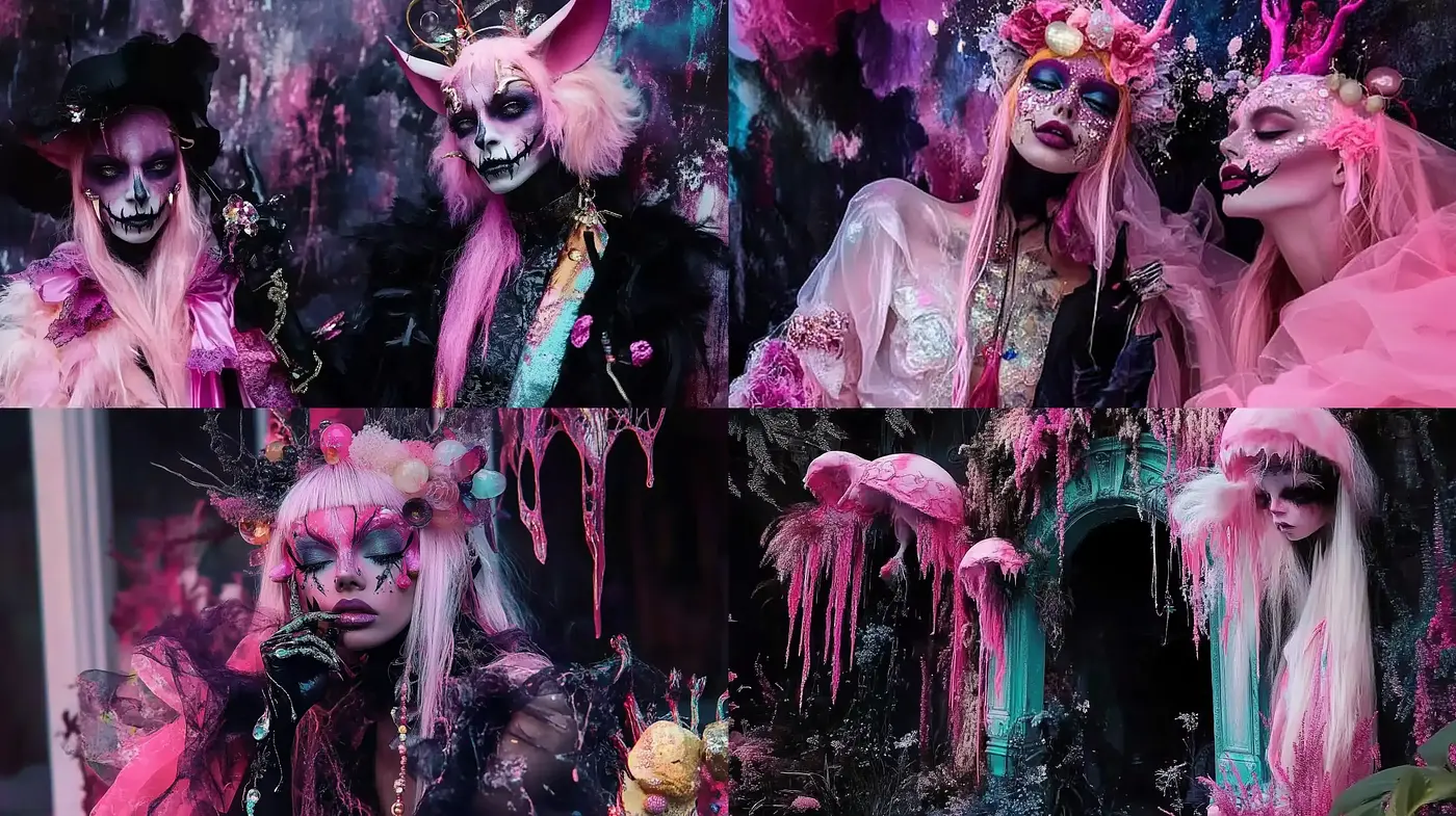 Surreal Fantasy Tableau with Baroque and Rococo Overtones - Midjourney sref style