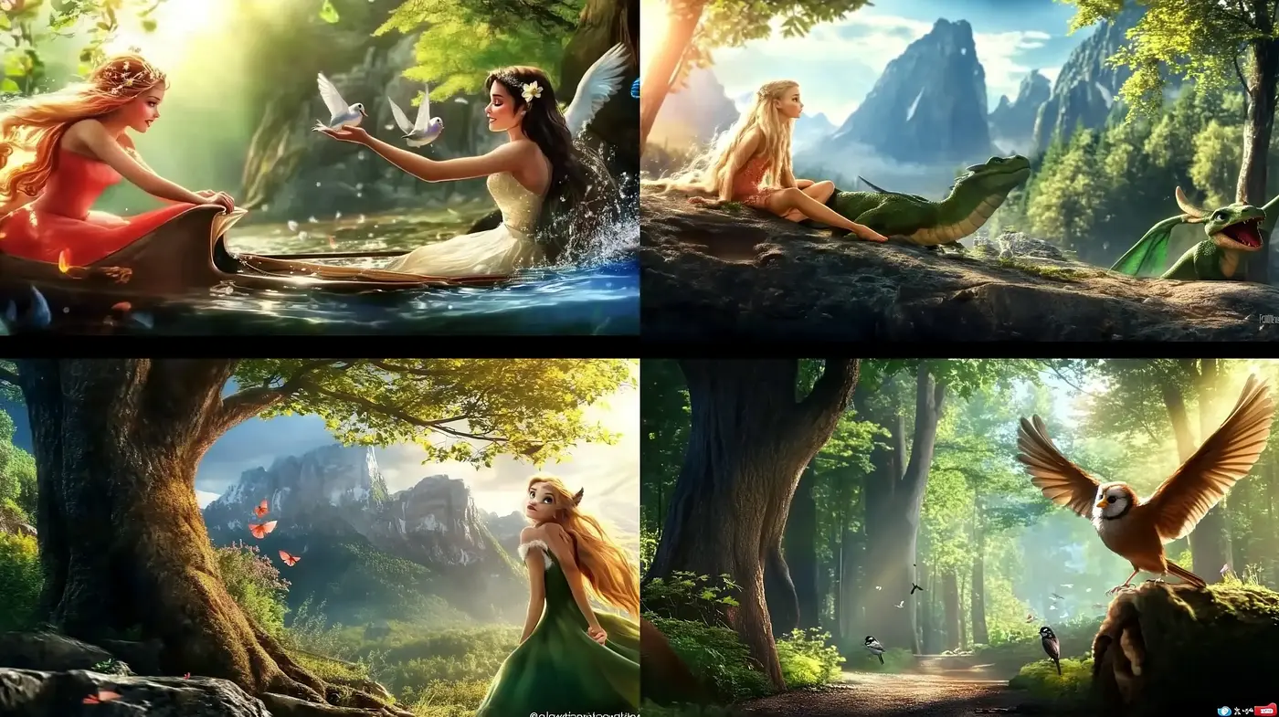 Enchanted Realms of Ethereal Fantasy: A Harmonious Blend of Nature and Whimsy - Midjourney sref style