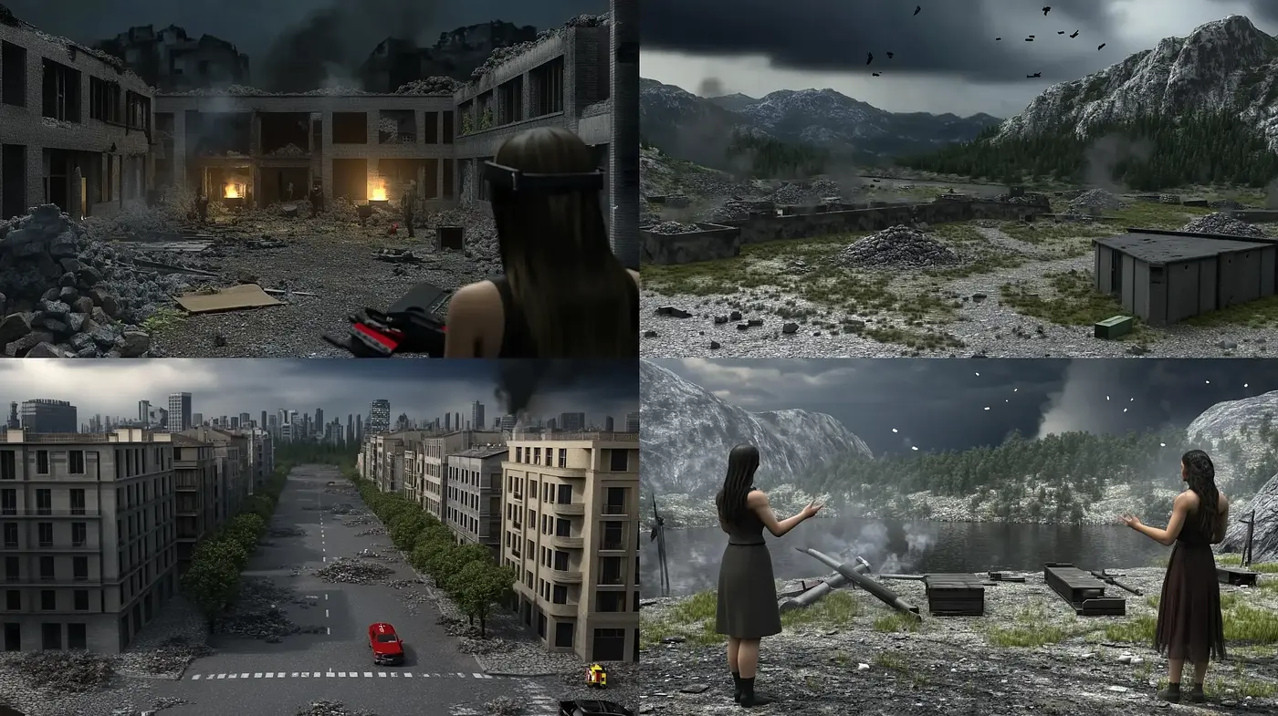 Consistent Elements of Post-Apocalyptic Cinematography Style - Midjourney sref style