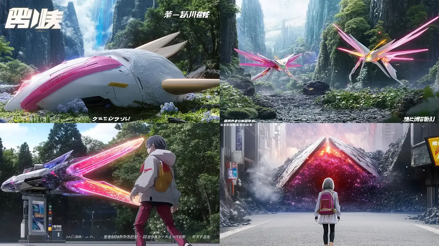 Futuristic Ethereal Landscapes with Luminous Contrasts - Midjourney sref style