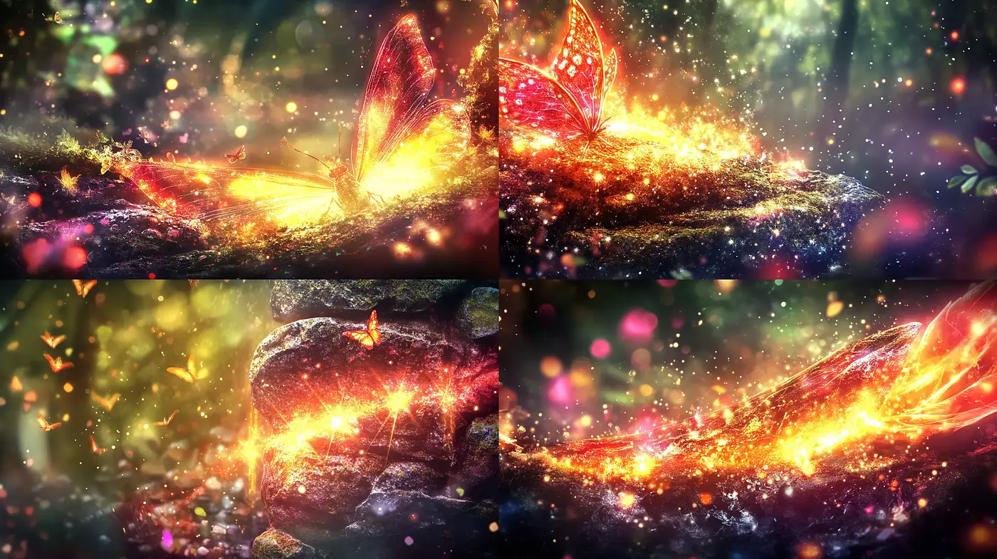 Luminous Dreamscape: A Symphony of Glitter and Glow - Midjourney sref style