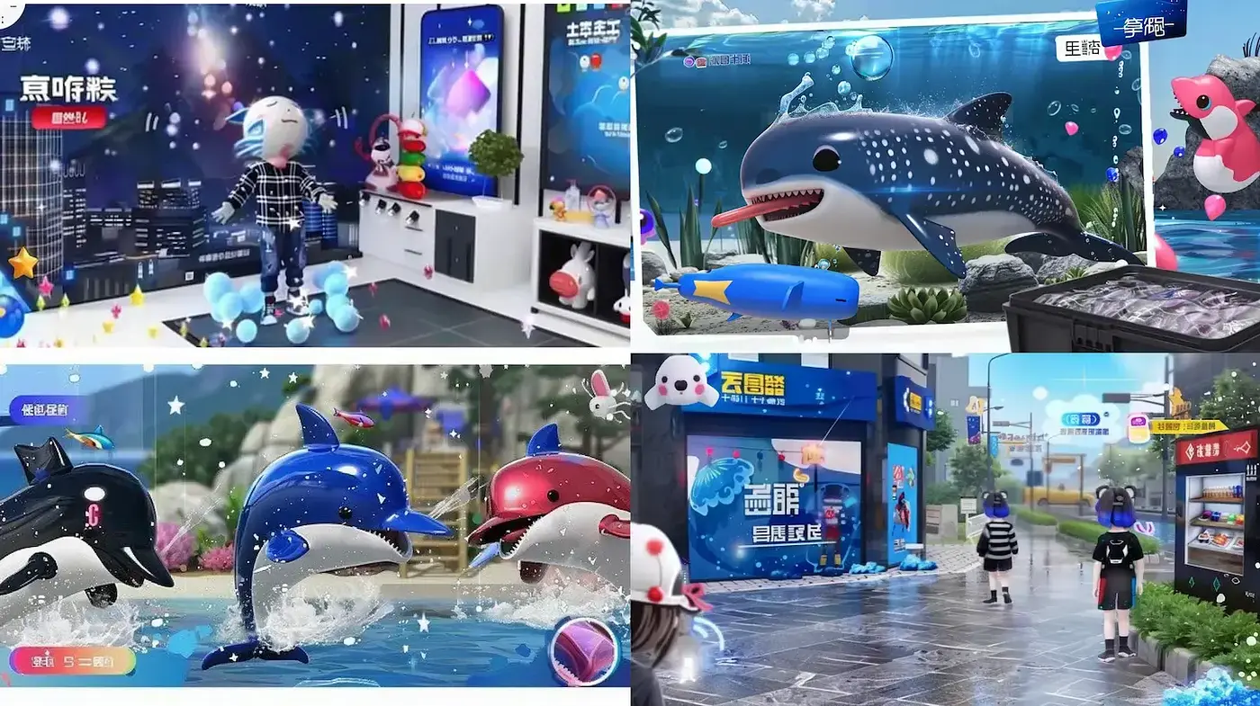 Vibrant and Playful Aesthetic with a Water Theme - Midjourney sref style