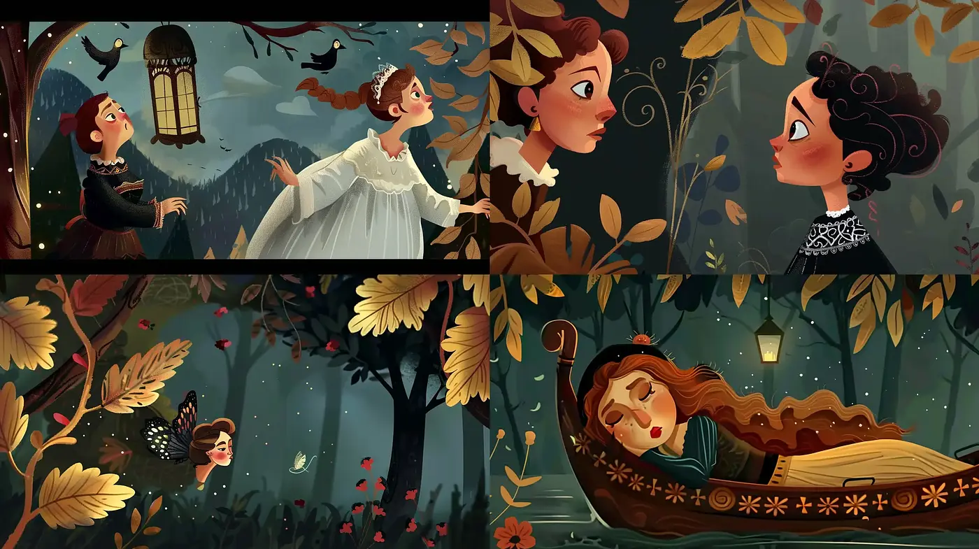 Enchanted Evening: A Whimsical Storybook Illustration Series - Midjourney sref style