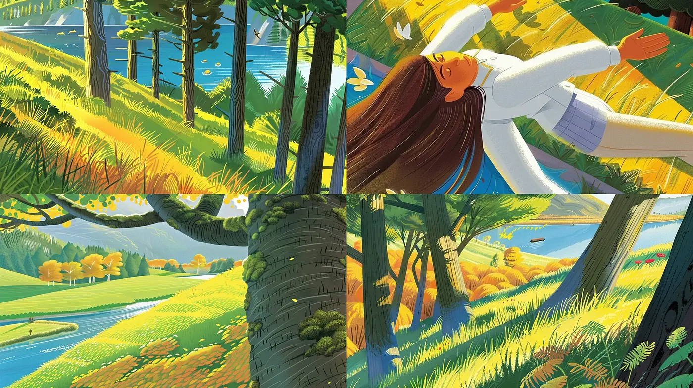 Luminous Harvest: Cohesive Essence of Serenity in Stylized Landscapes - Midjourney sref style