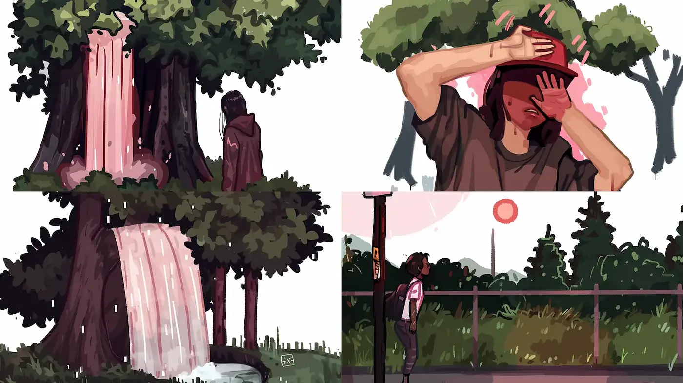 Vibrant, modern illustrations with emotional undercurrents - Midjourney sref style