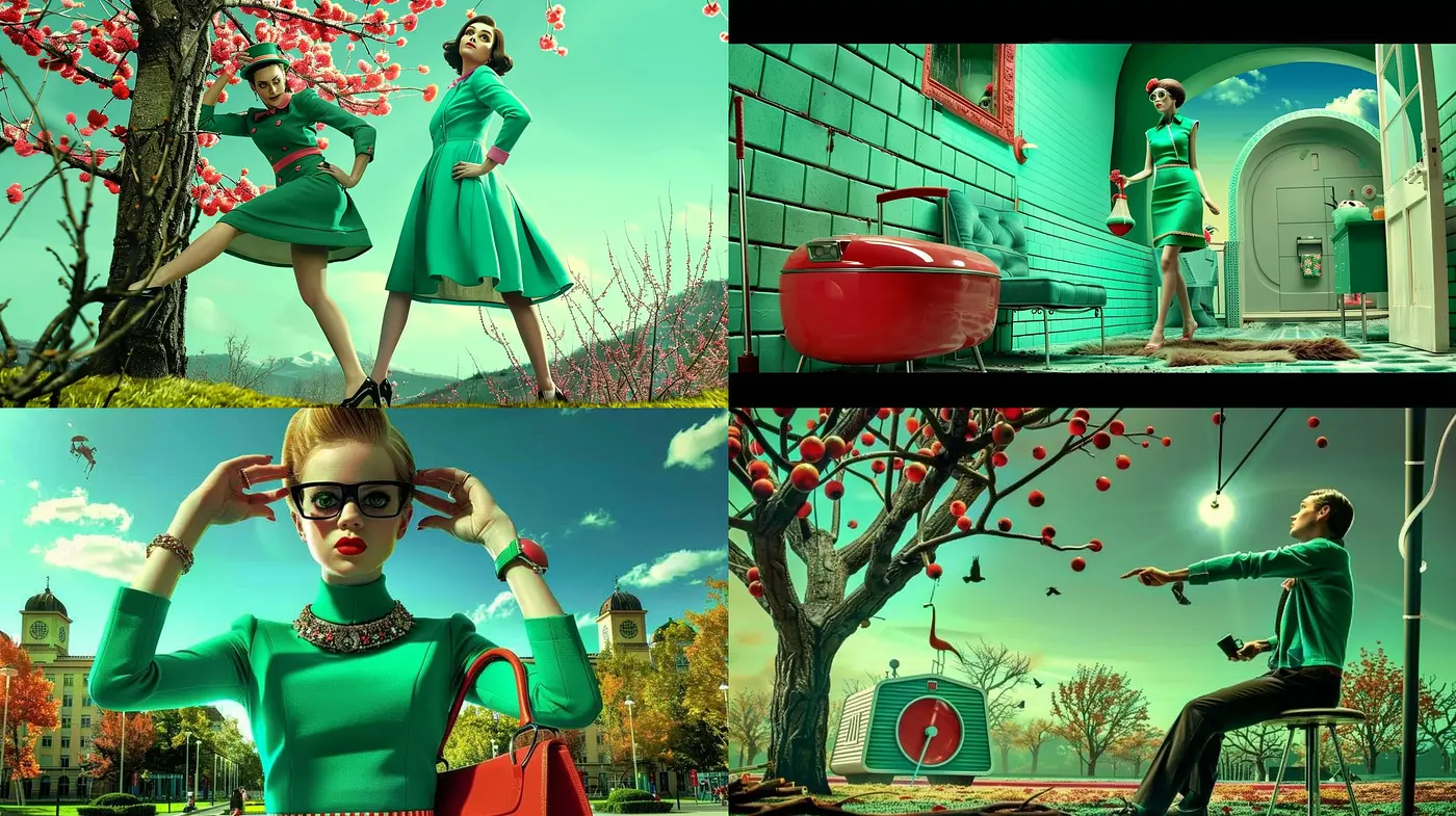 Whimsical Retro Harmony: A Consistent Ode to Mid-Century Modern Aesthetics and Surrealism - Midjourney sref style