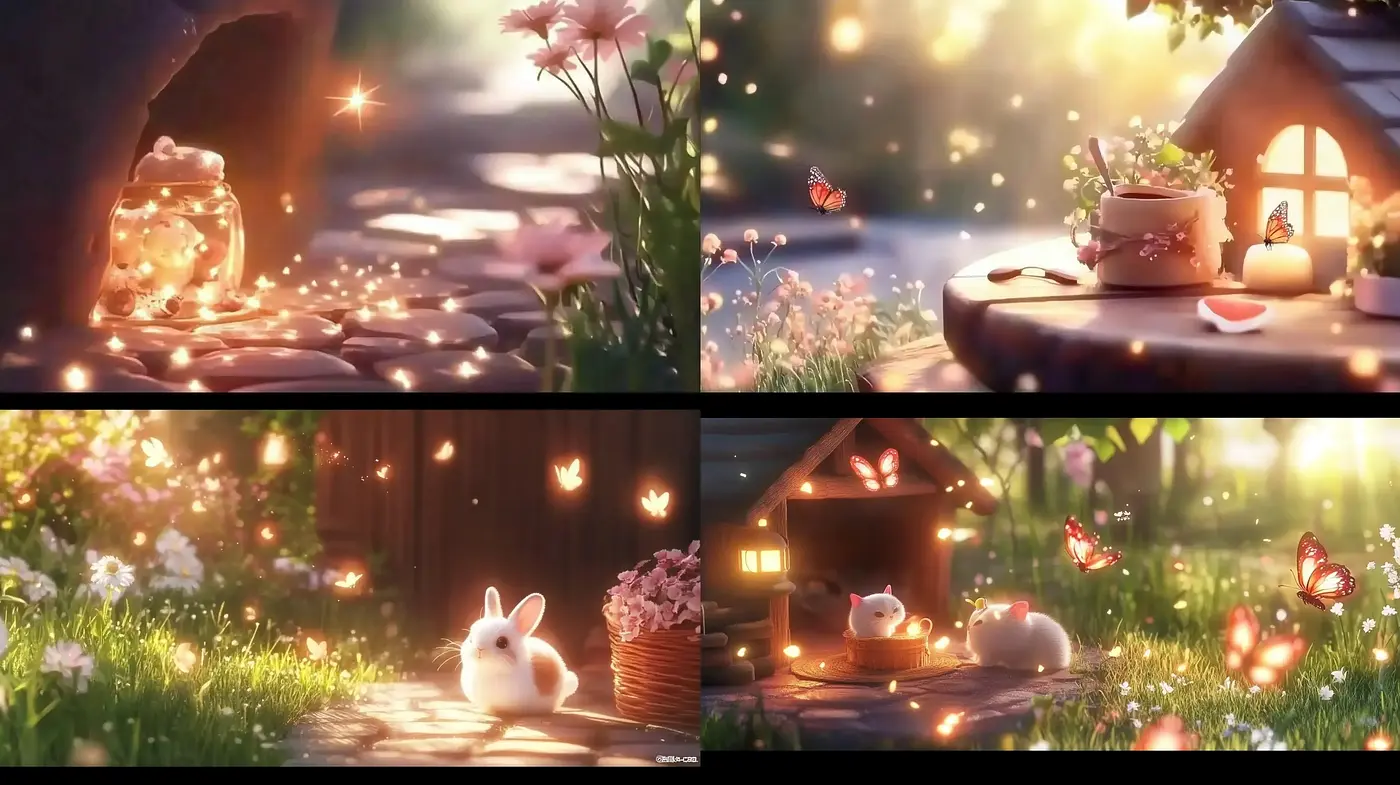 Enchanted Serenity: Illuminated Nature and Cozy Nooks - Midjourney sref style