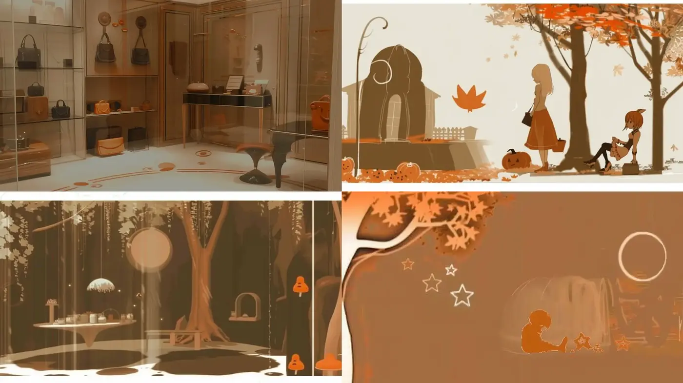 Autumnal Symphony of Monochromatic Hues - Midjourney sref style