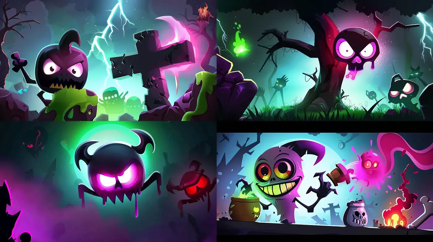 Whimsical Nocturnal Adventure in Stylized Animated Art - Midjourney sref style