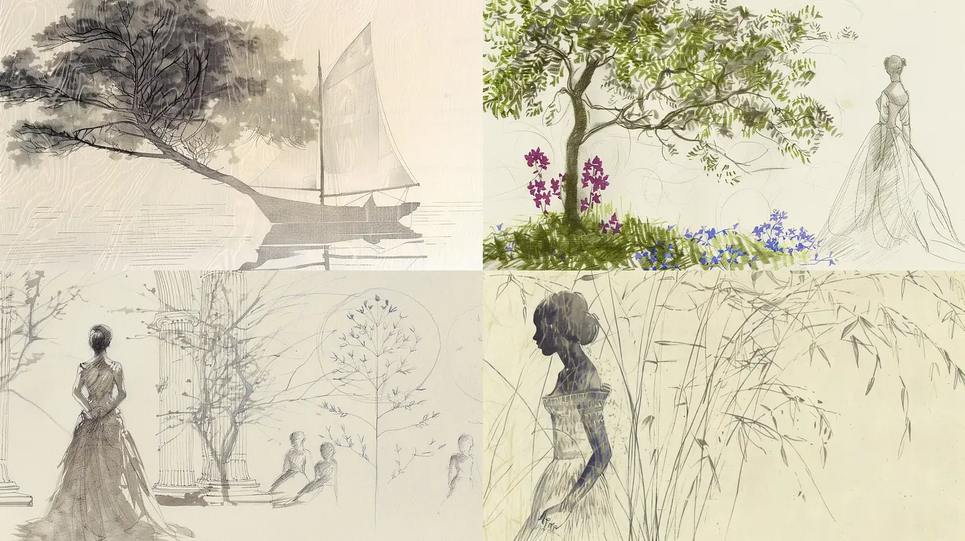 Ethereal Ink-Washed Dreamscapes: A Homage to Traditional East Asian Brushwork - Midjourney sref style