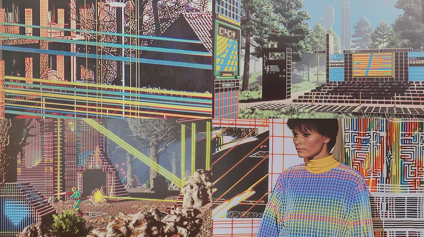 Retrofuturistic Glitch Wonderland: An Ode to Digital Aesthetics Across Varied Landscapes and Portraiture - Midjourney sref style