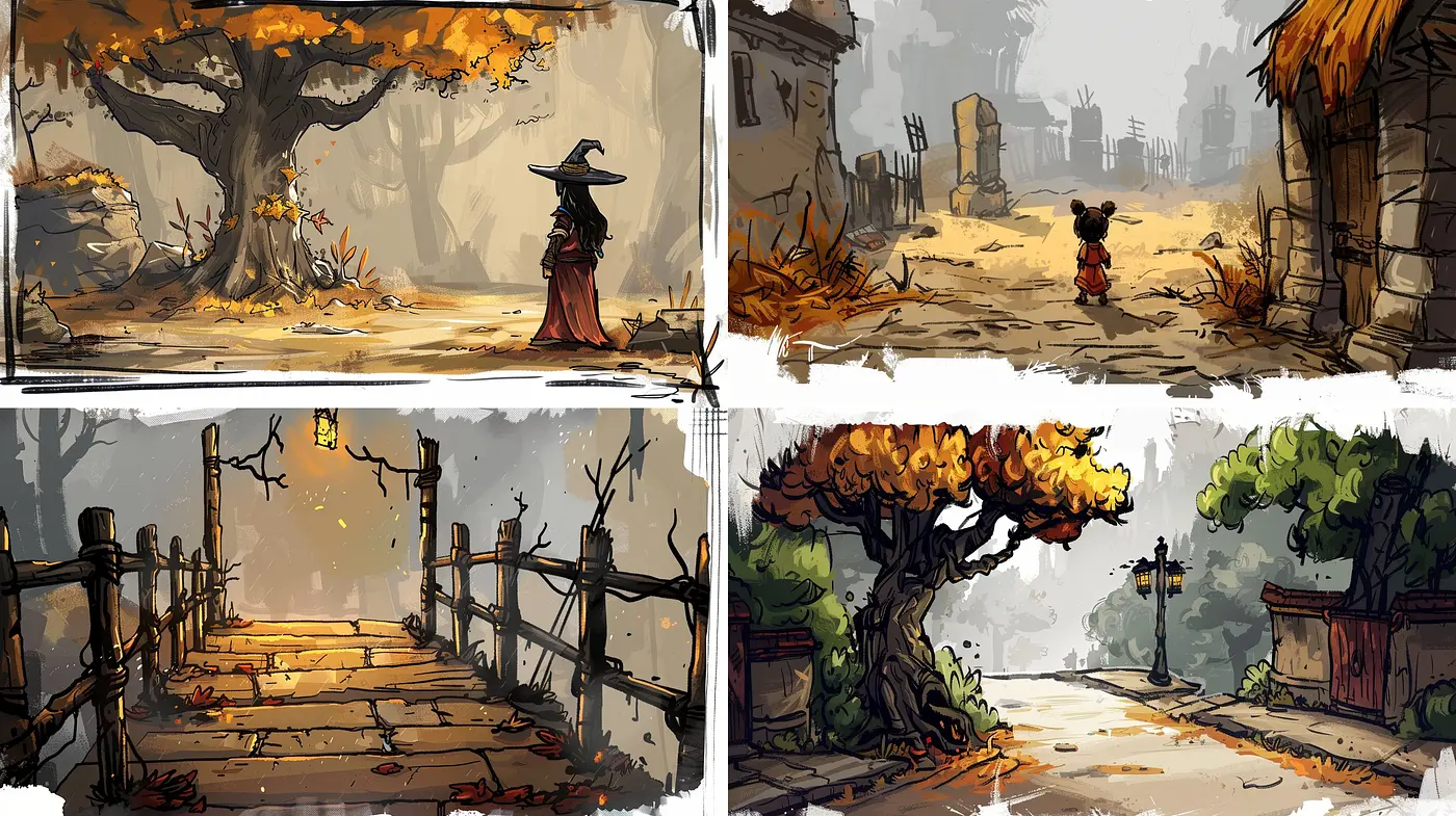 Consistent Elements of Stylized Nostalgia in Varied Scenes - Midjourney sref style